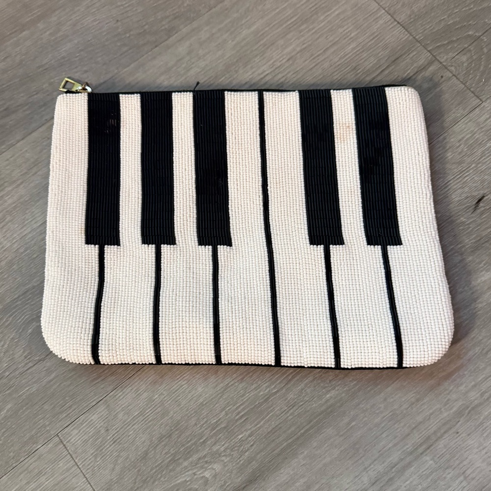 kate spade Black and White Piano Clutch